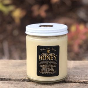 12oz glass jar of michigan creamed honey