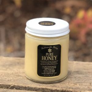8oz glass jar of michigan creamed honey